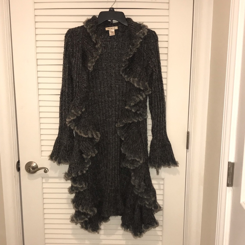 Woman’s open sweater